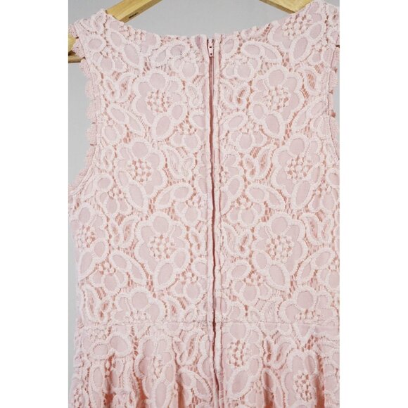 Jodi Kristopher Juniors 7 Floral Pink Lace Fit & Flare Dress Spring Easter - Picture 4 of 7